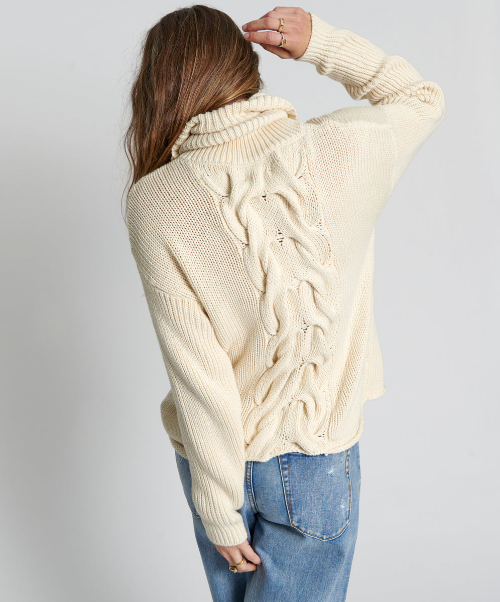 Poison Cable Knit Sweater Cream - Creme