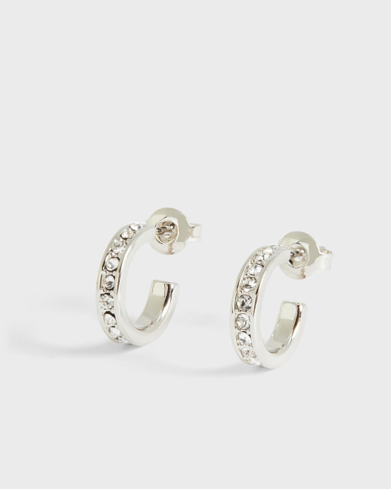 Seenita Nano Hoop Huggie Earring in Silver