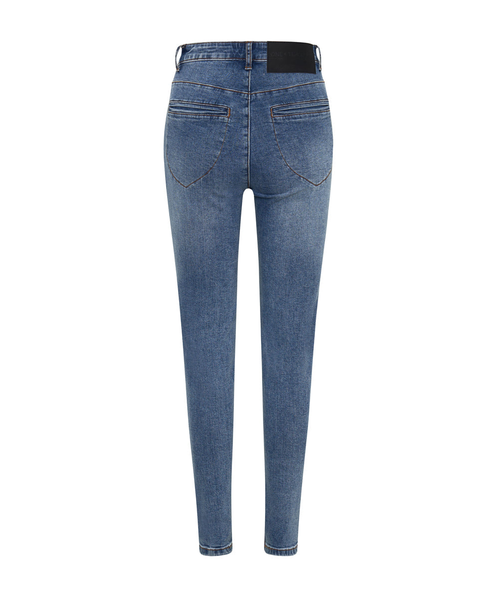 Preachers High Waist Skinny Stretch Denim Jeans - Classic Blue