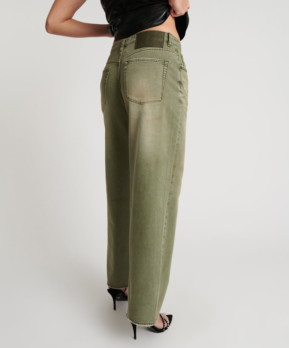 Jackson Mid Waist Wide Leg Denim Jeans - St Khaki