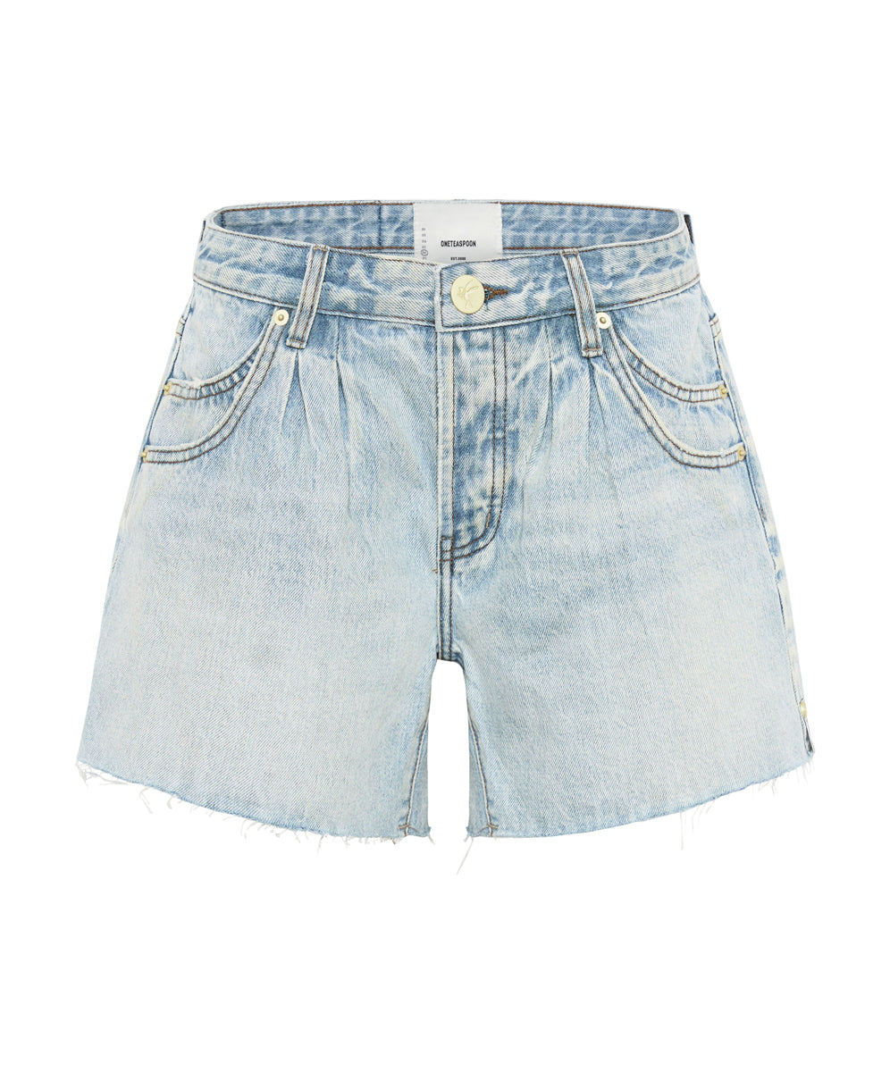 Shakers Low Waist Super Relaxed Denim Shorts - Kansas Blue