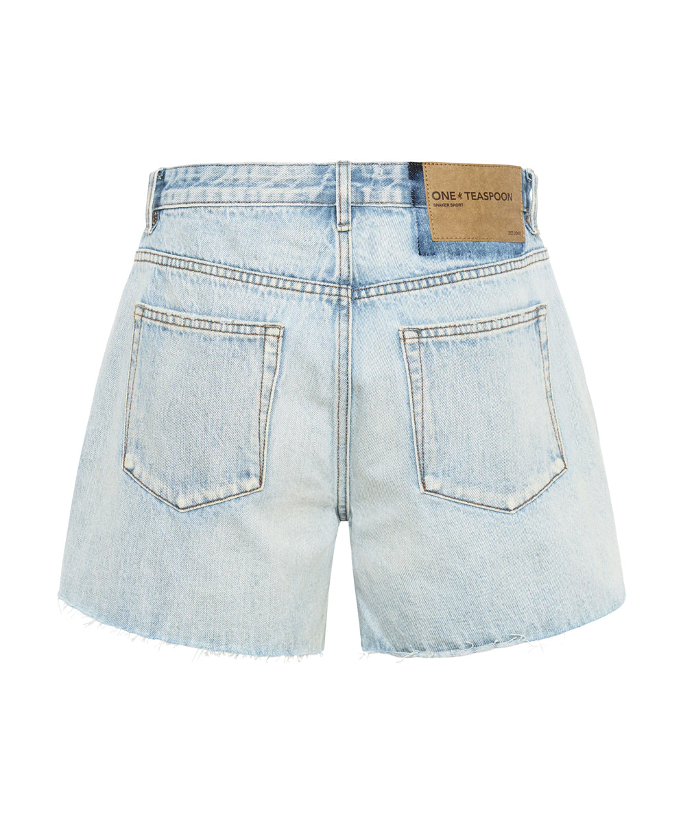 Shakers Low Waist Super Relaxed Denim Shorts - Kansas Blue