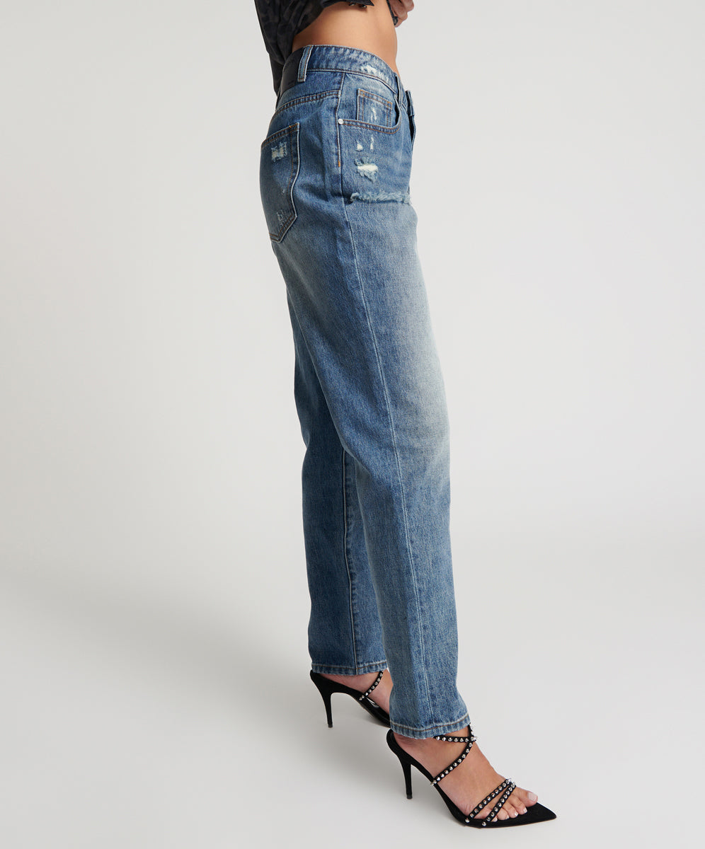 1982S High Waist Balloon Denim Jeans - Blue Love