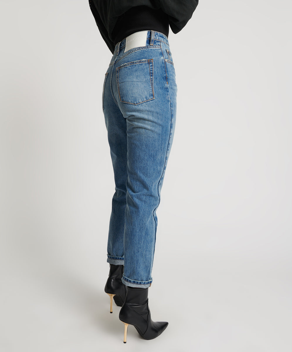 Legends High Waist Mom Fit Denim Jeans - Pacifica