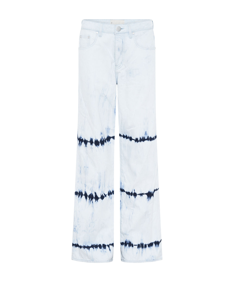 Jackson Mid Waist Wide Leg Denim Jeans - Bleached Out White