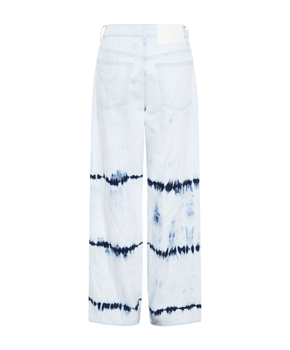 Jackson Mid Waist Wide Leg Denim Jeans - Bleached Out White