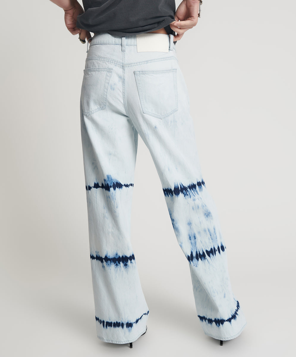 Jackson Mid Waist Wide Leg Denim Jeans - Bleached Out White