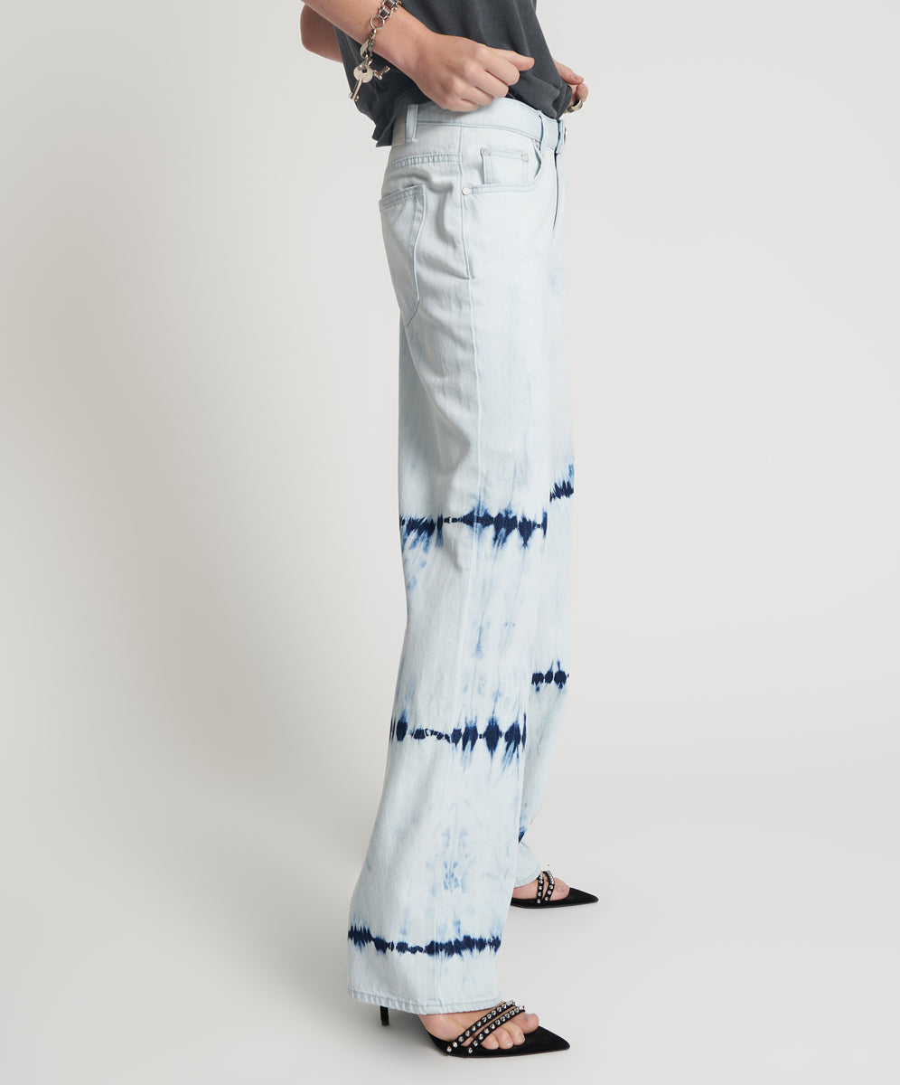 Jackson Mid Waist Wide Leg Denim Jeans - Bleached Out White