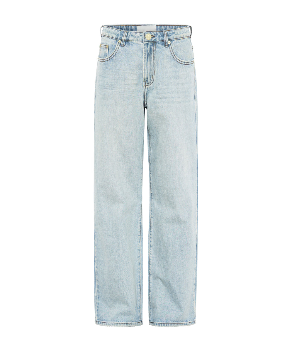 Jackson Mid Waist Wide Leg Denim Jeans - Kansas Blue