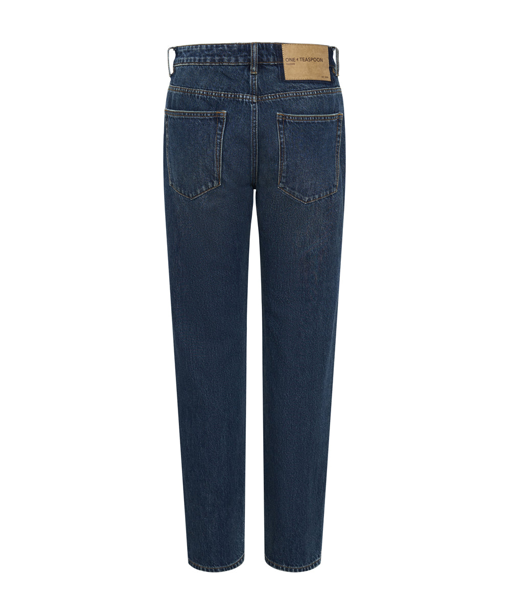 Truckers Mid Waist Straight Leg Denim Jeans - Royal Blue