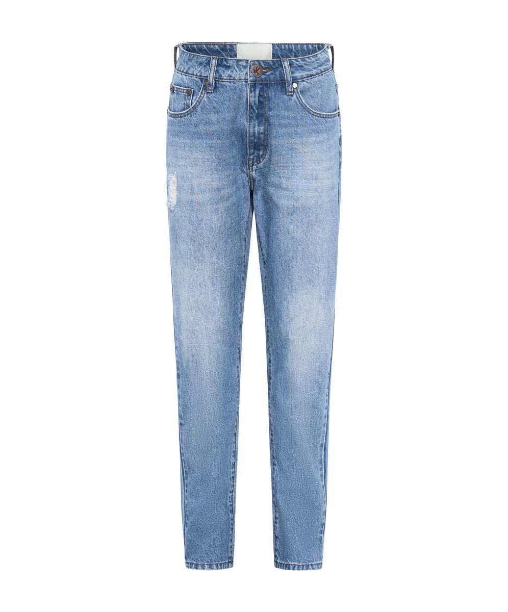 Awesome Baggies High Waist Straight Leg Denim Jeans - Ciao Blue