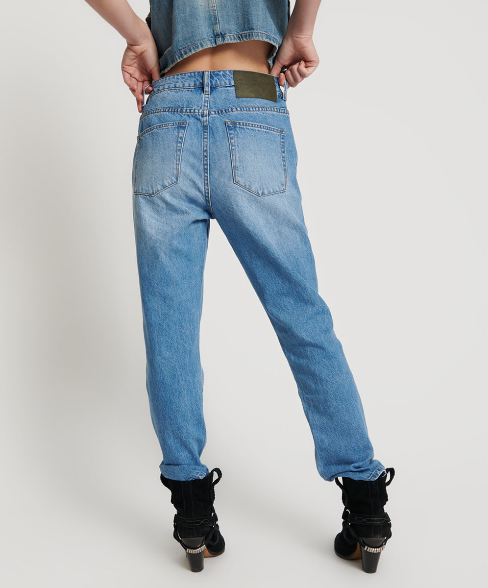 Awesome Baggies High Waist Straight Leg Denim Jeans - Ciao Blue