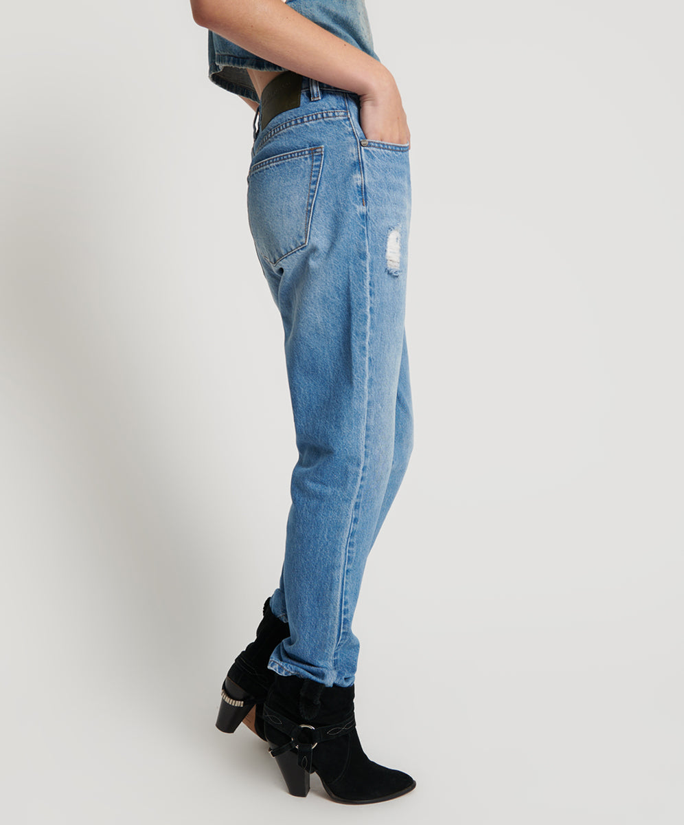 Awesome Baggies High Waist Straight Leg Denim Jeans - Ciao Blue