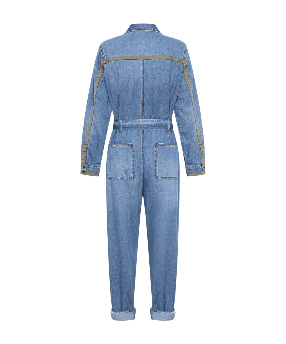 Claudia Long-Length Denim Overalls - Ciao Blue