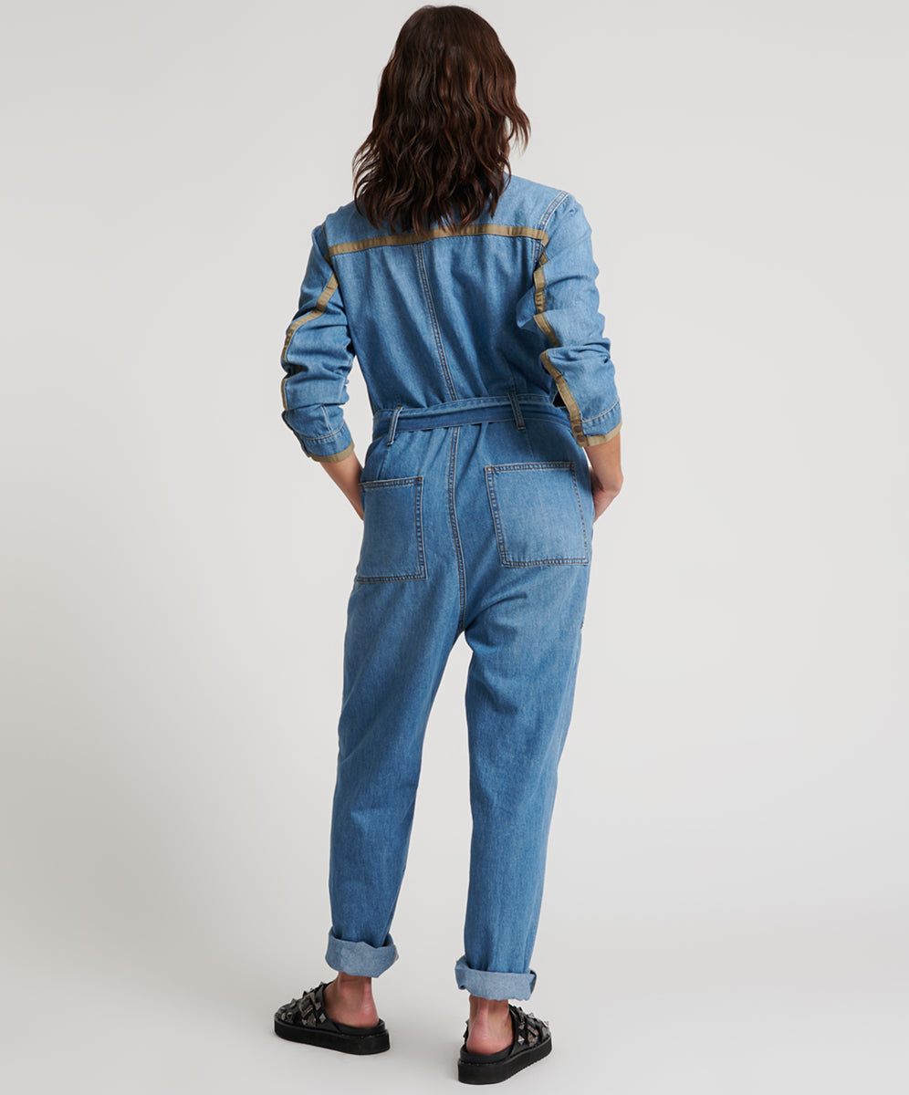 Claudia Long-Length Denim Overalls - Ciao Blue