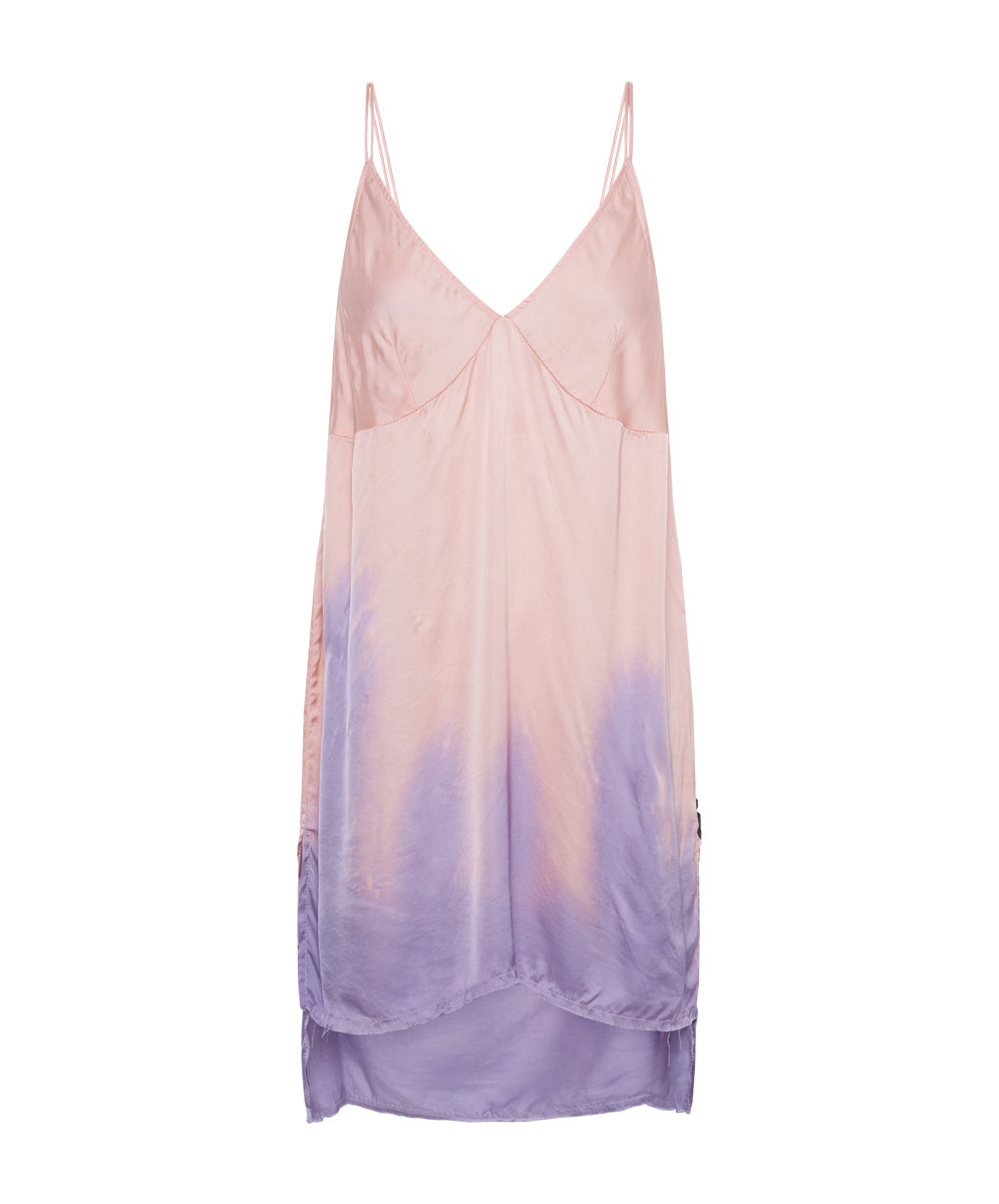 Acid Candy Dip Dye Mini Slip Dress - White