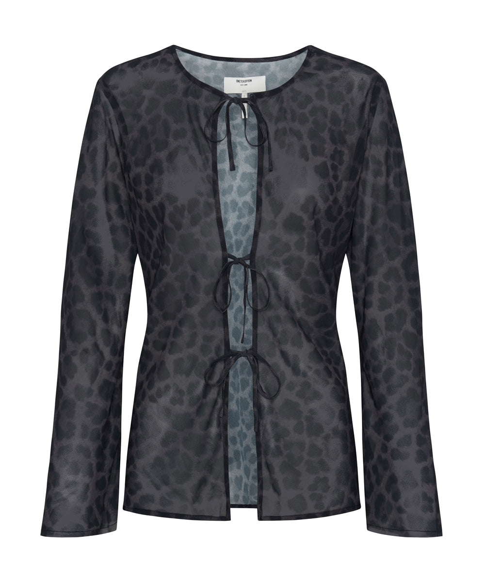 Fantasy Chiffon Longsleeve Top - Leopard