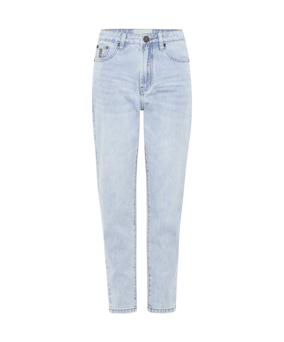 Legends High Waist Mom Fit Denim Jeans - Blue Latte