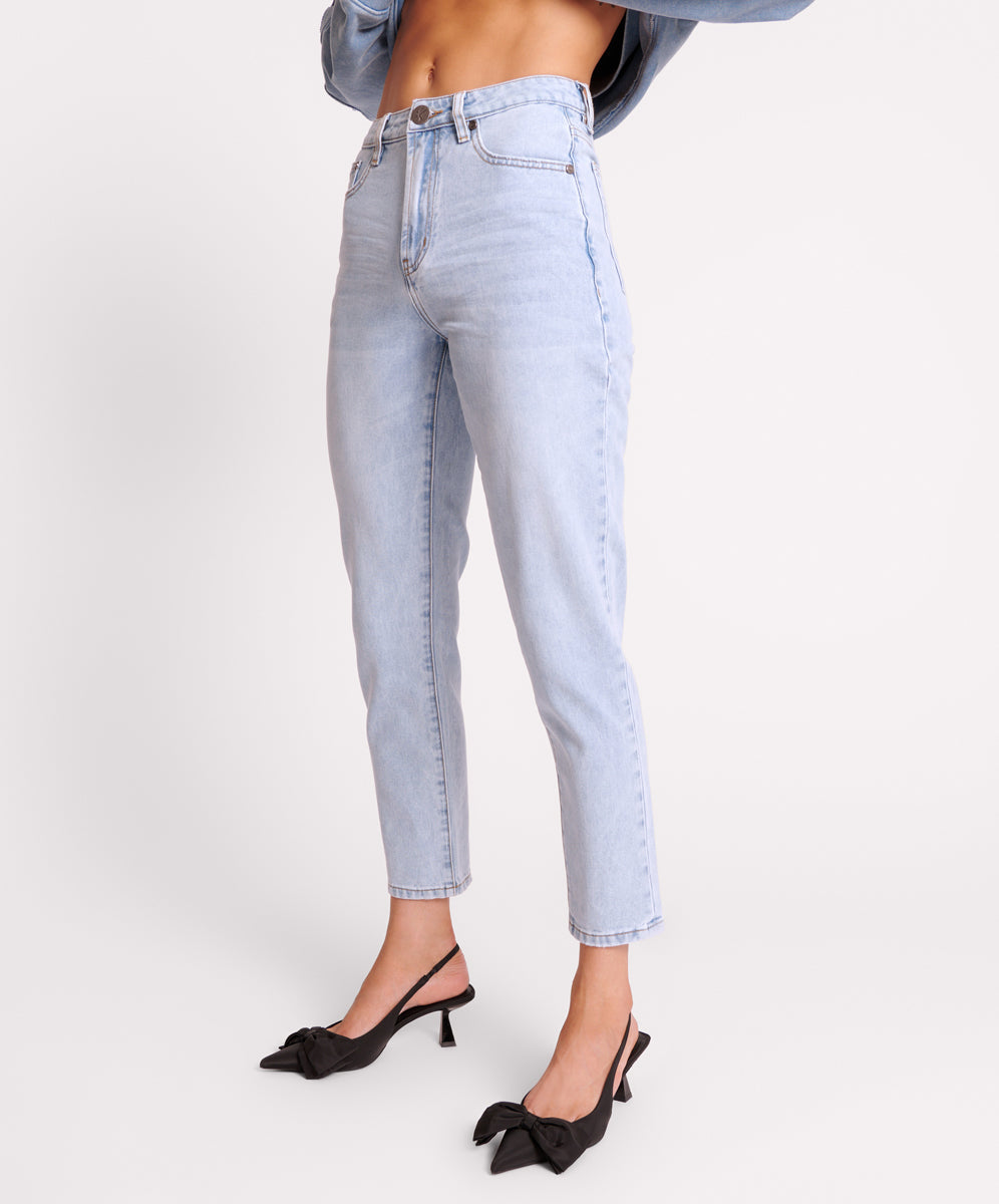 Legends High Waist Mom Fit Denim Jeans - Blue Latte