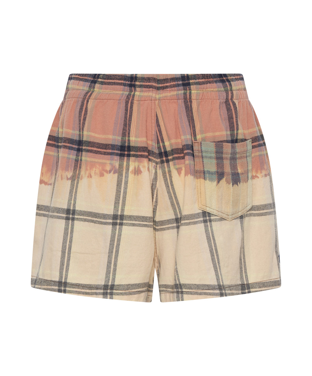 Flannel Studded Boxer Shorts - Peach