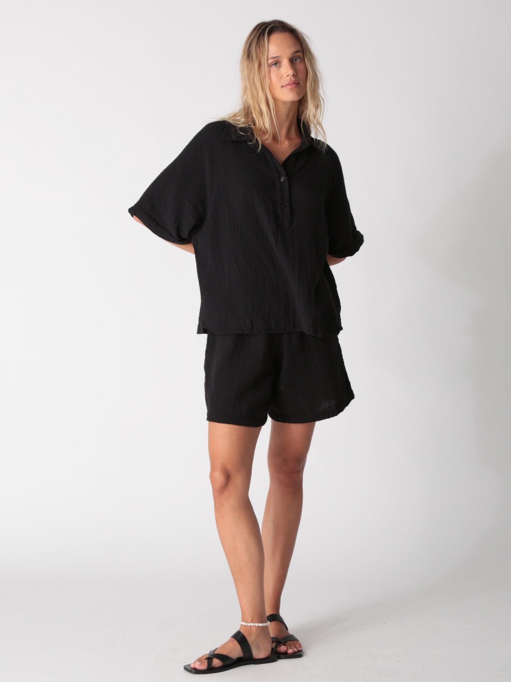 Kauai Gauze Top - Onyx