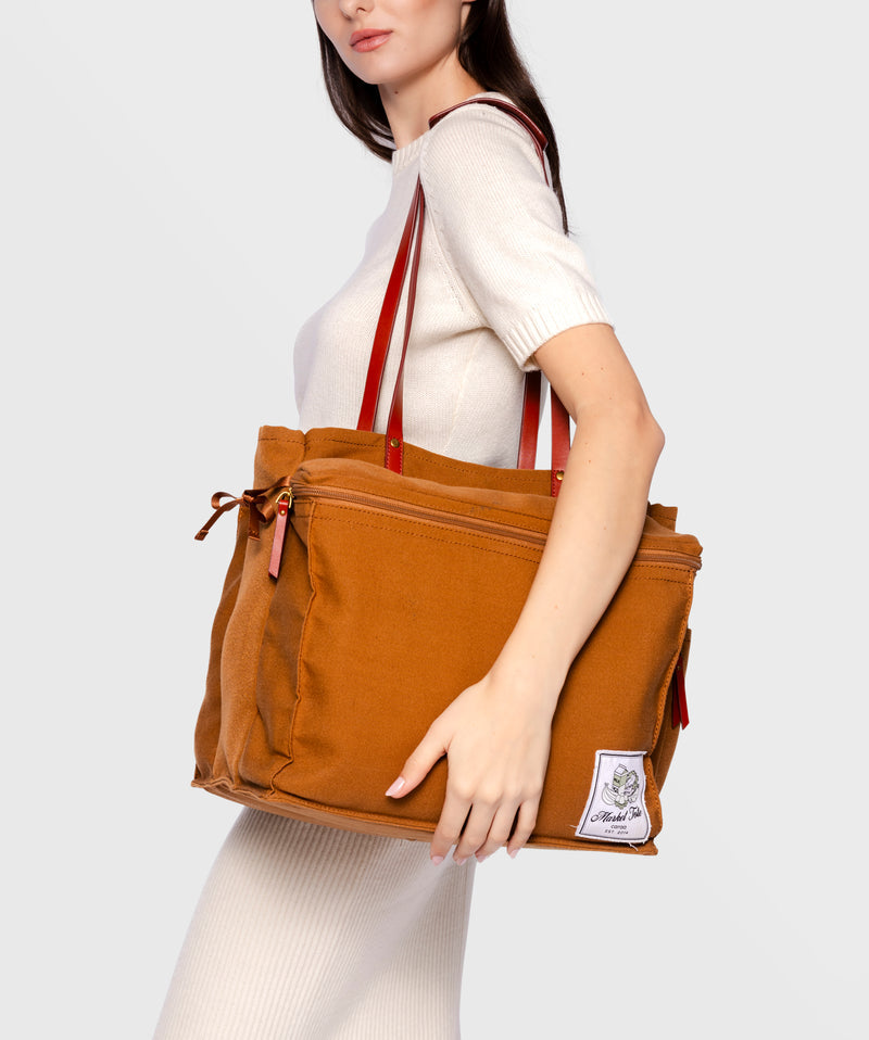 MARKET TOTE - RPET Canvas in Bark