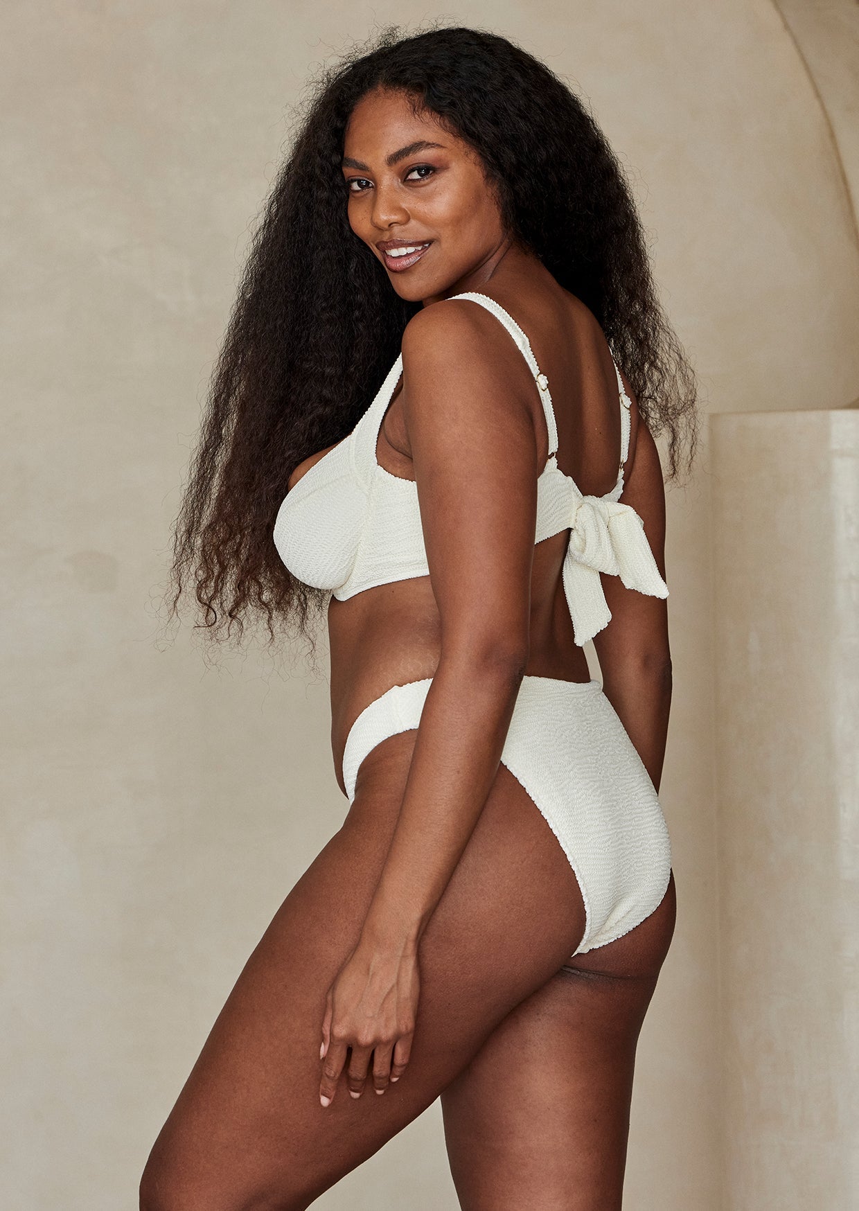 Seychelles Bottom - Ivory Crinkle (Modest Coverage)