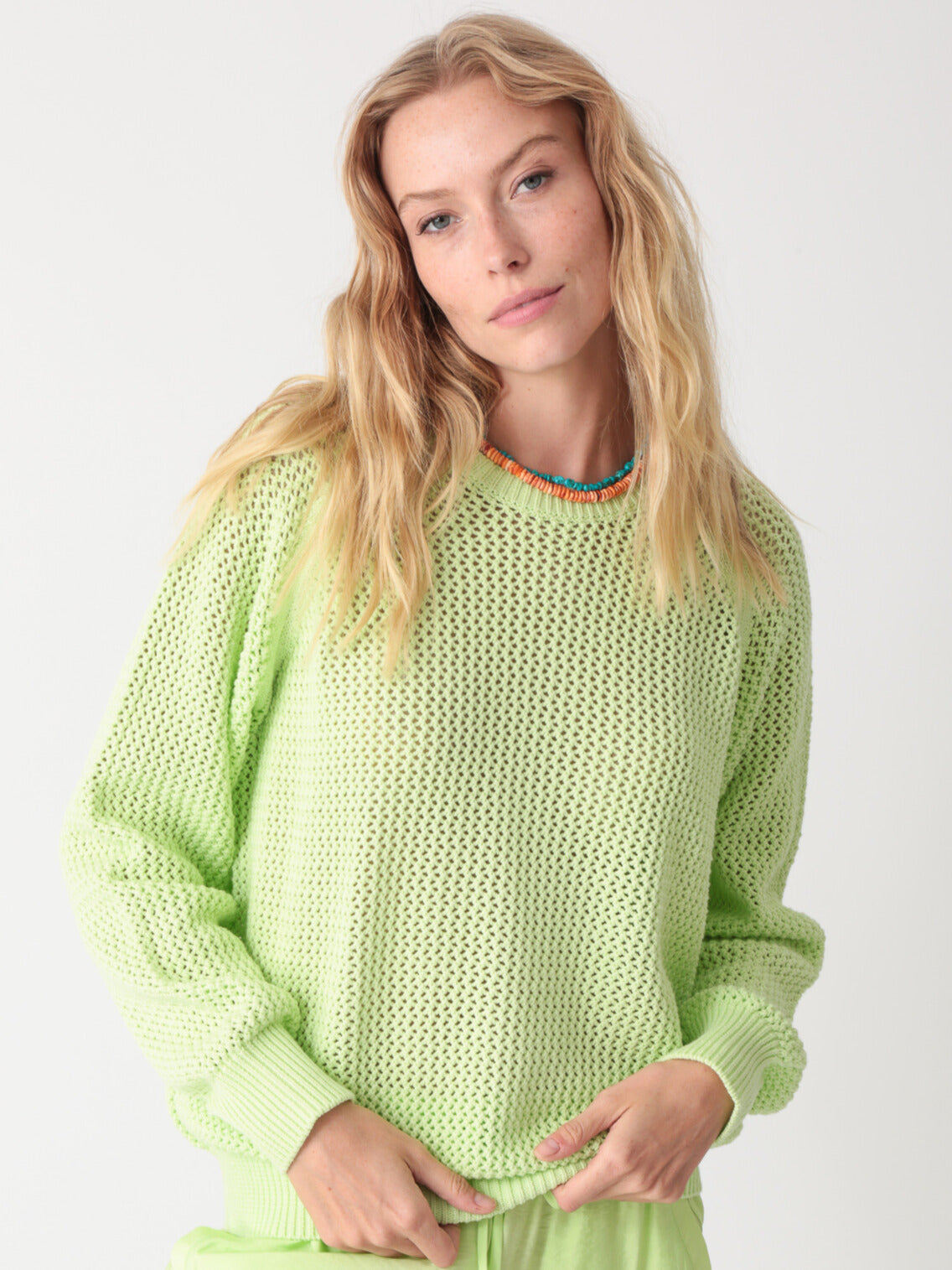 Chloe Cotton Sweater - Lime