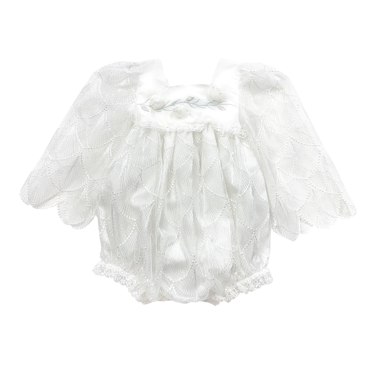 Faith White Scallop Lace Romper - Petite Maison Kids