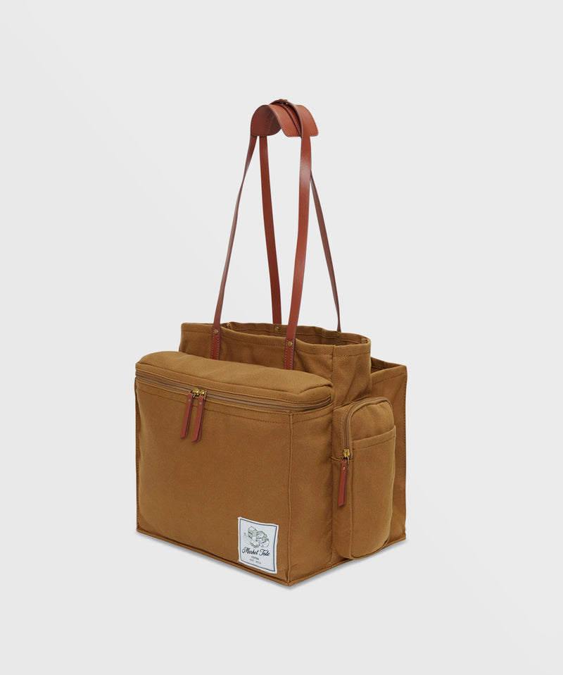 MARKET TOTE - RPET Canvas in Bark