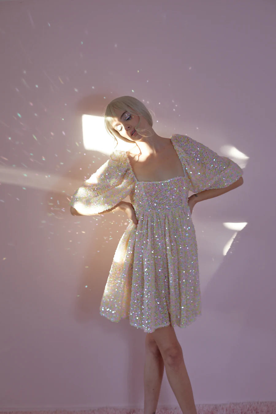 The Rainbow Sequin Puff