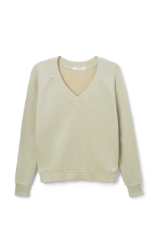 T116-SINEAD | Relaxed French Terry V Neck Sweatshirt