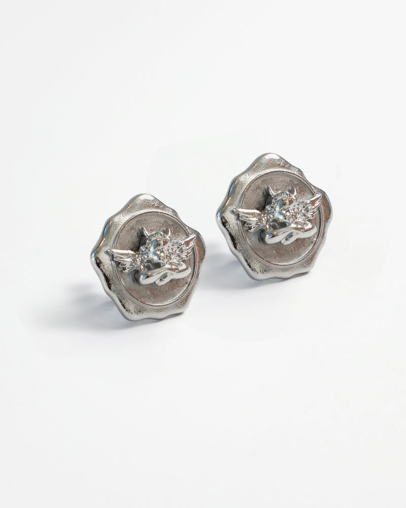 Sealed With A Kiss Silver Earrings