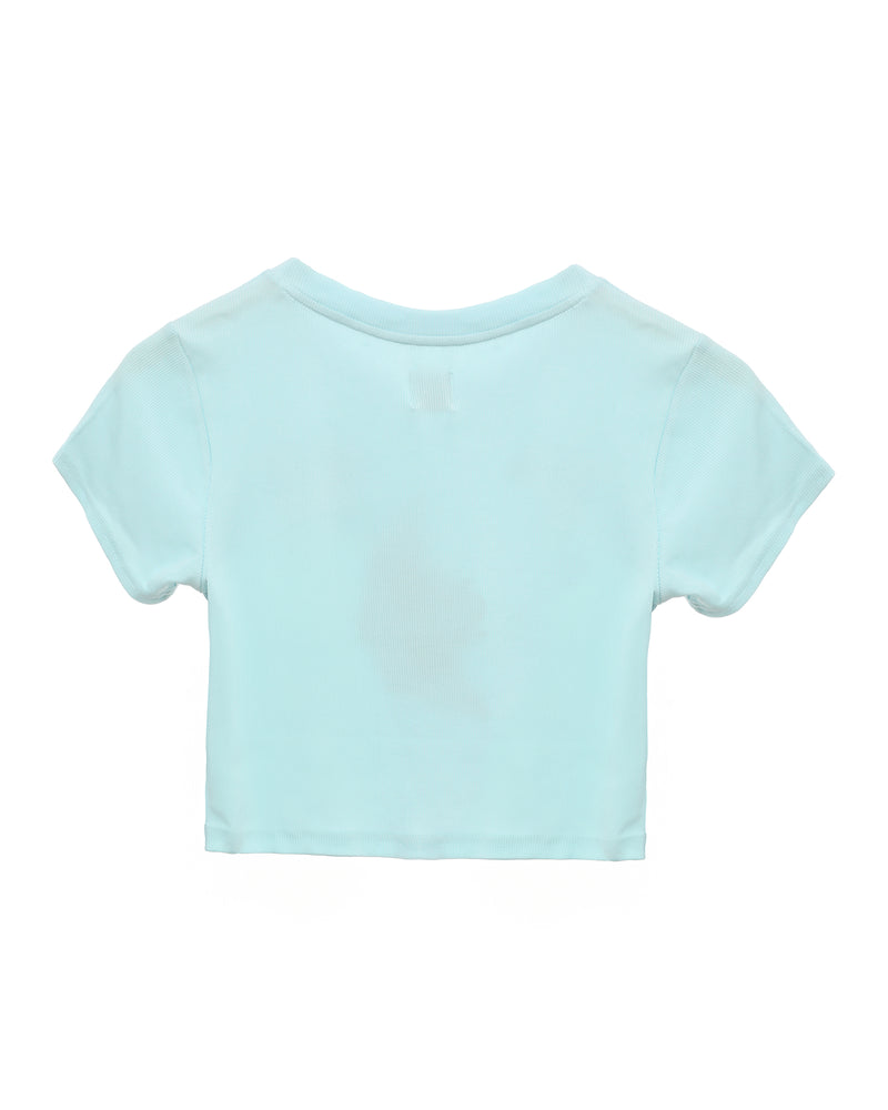 Blue Read Receipts Crop Tee
