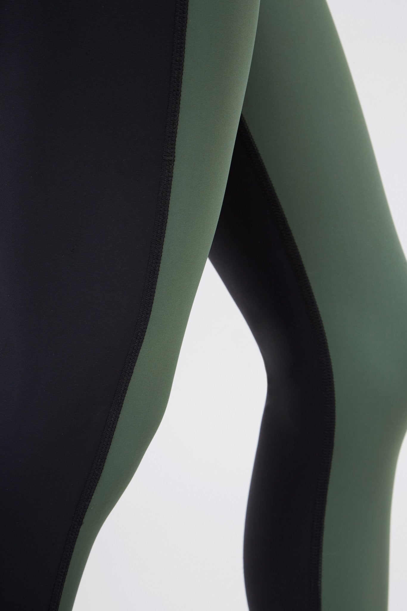 Girls Olive Colorblock Leggings