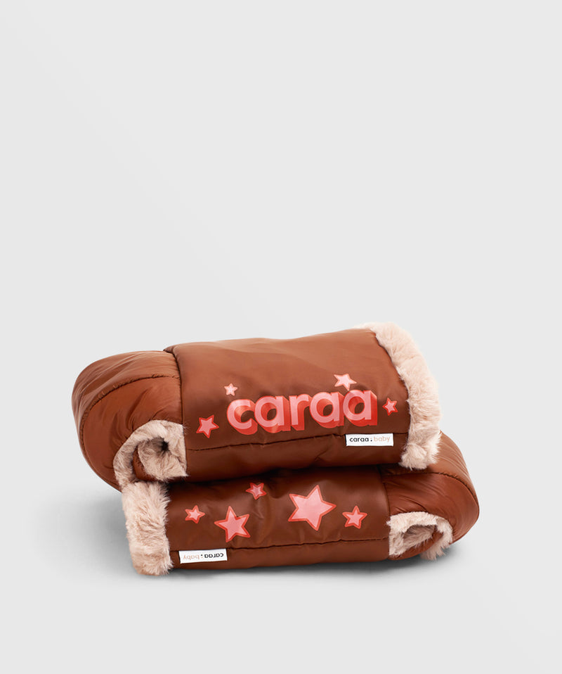 Winter Stroller Gloves - Nylon In Clay Printed
