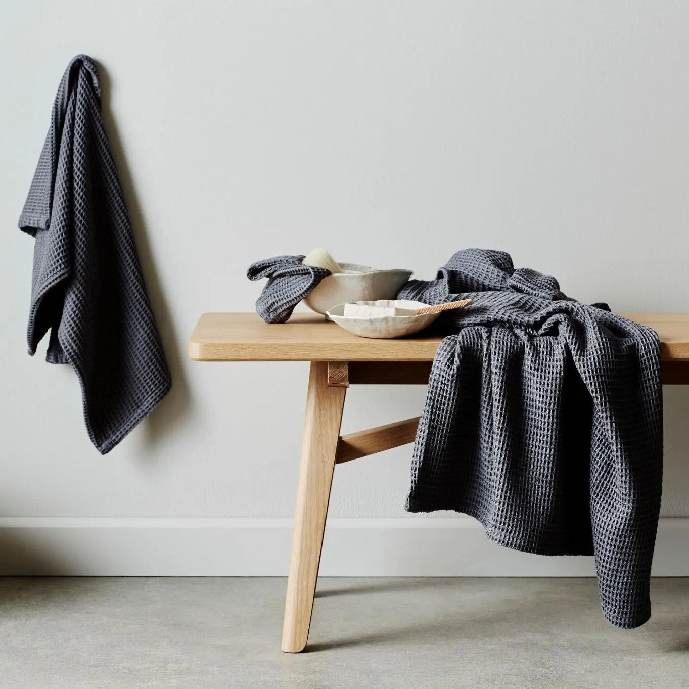Bamboo Waffle Towel Set | Slate