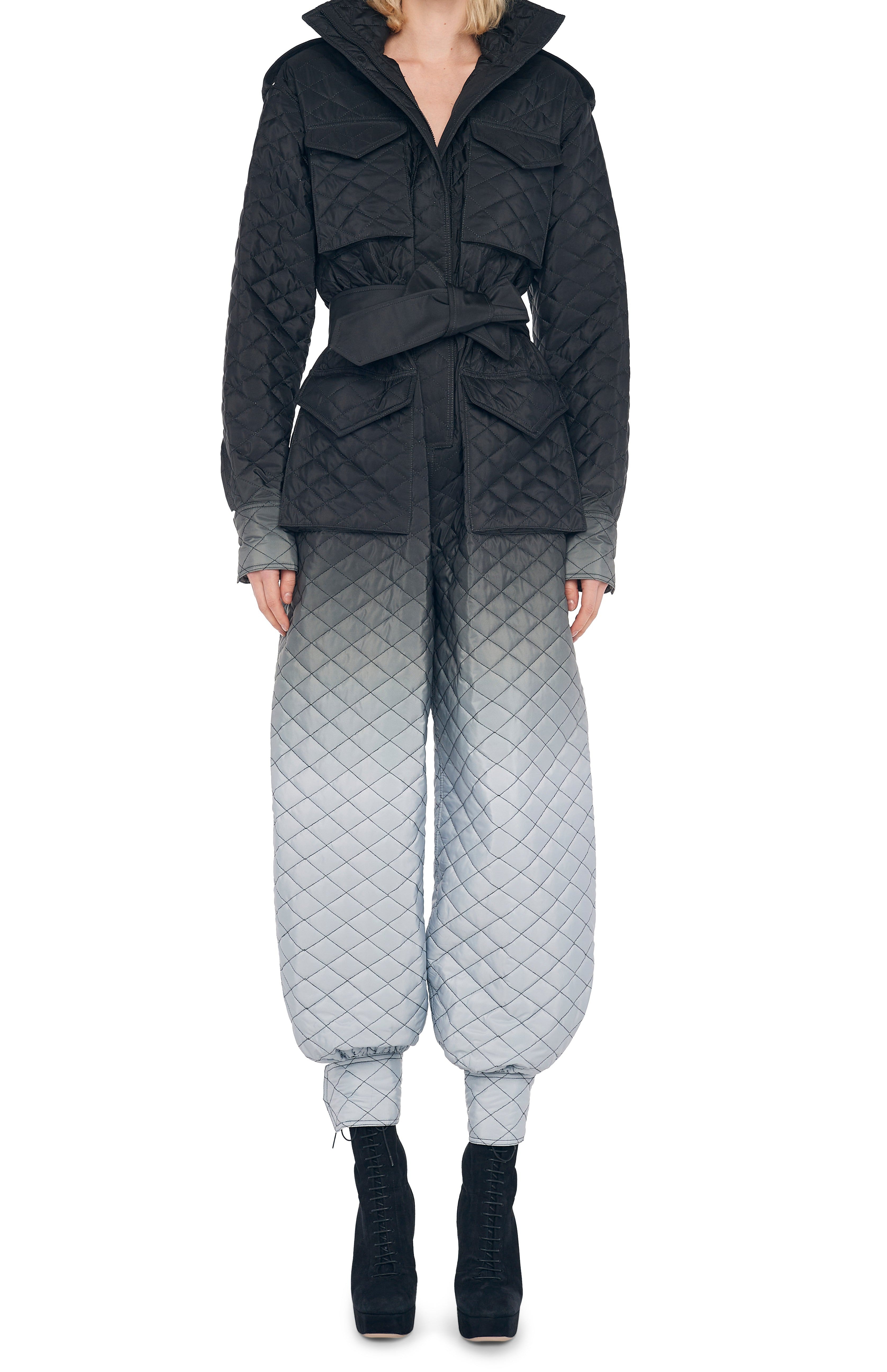 QUILTED CARGO JUMPSUIT