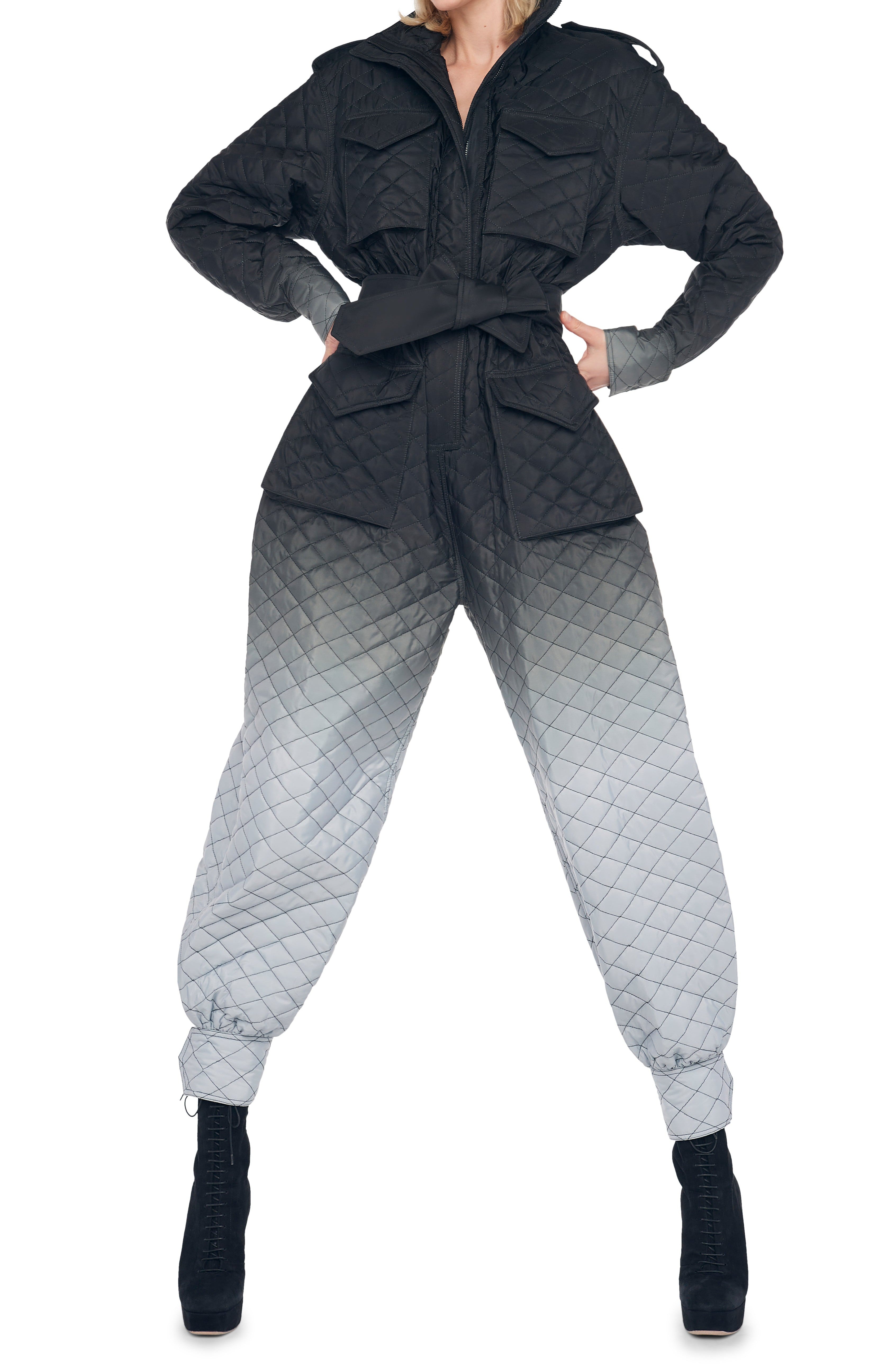 QUILTED CARGO JUMPSUIT