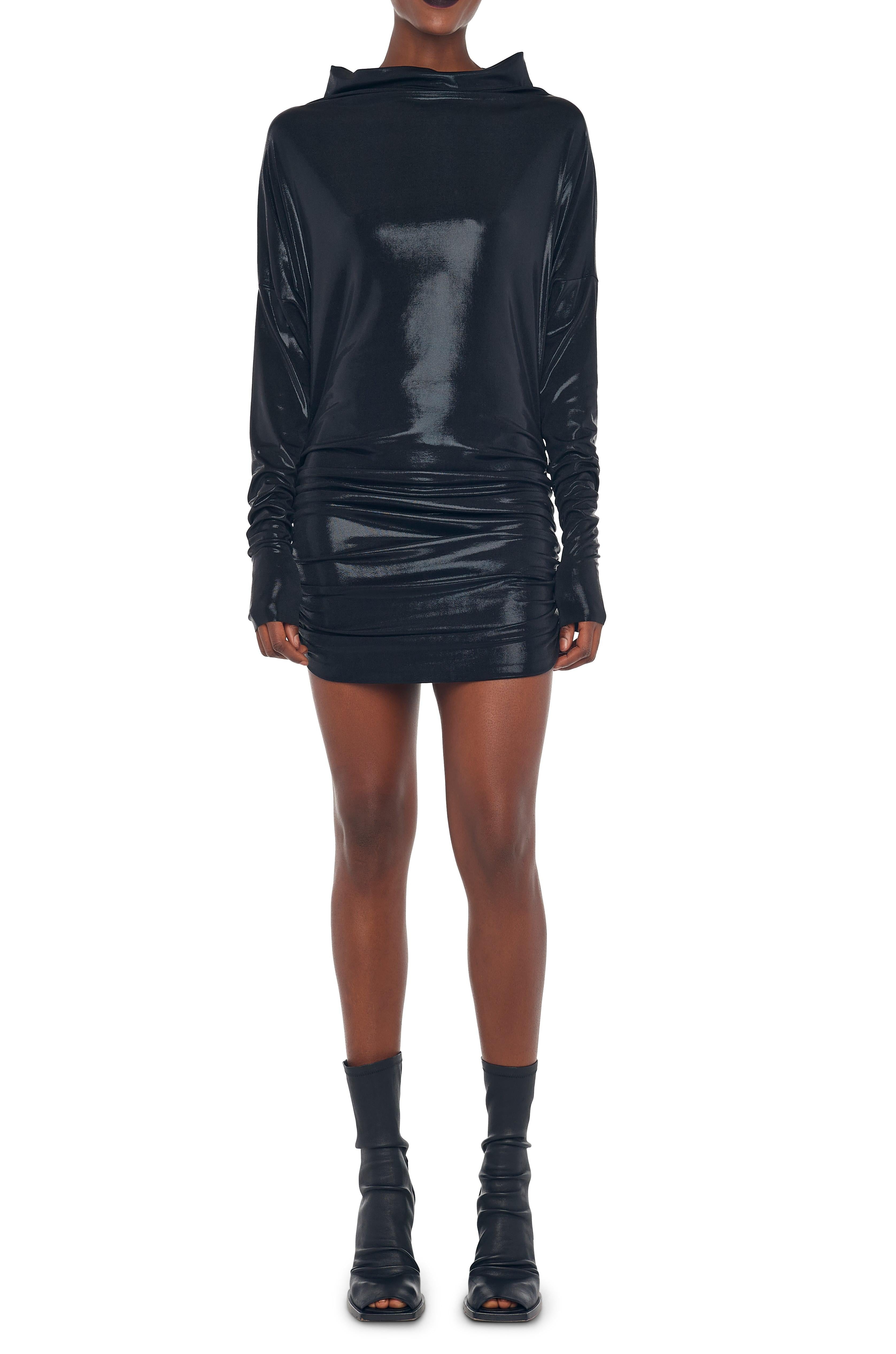 ALL IN ONE SHIRRED MINI DRESS