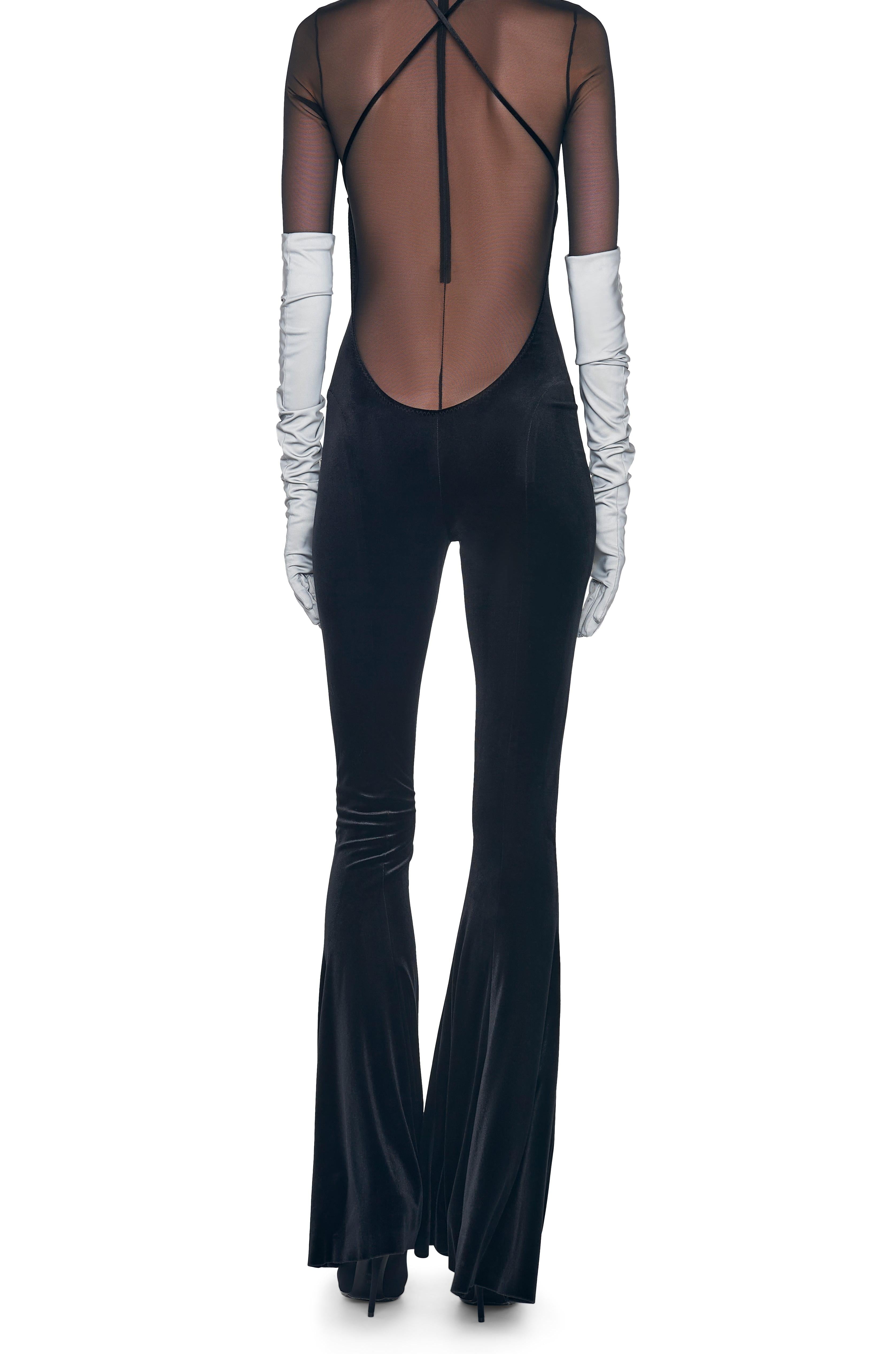 LOW BACK SLIP FISHTAIL JUMPSUIT