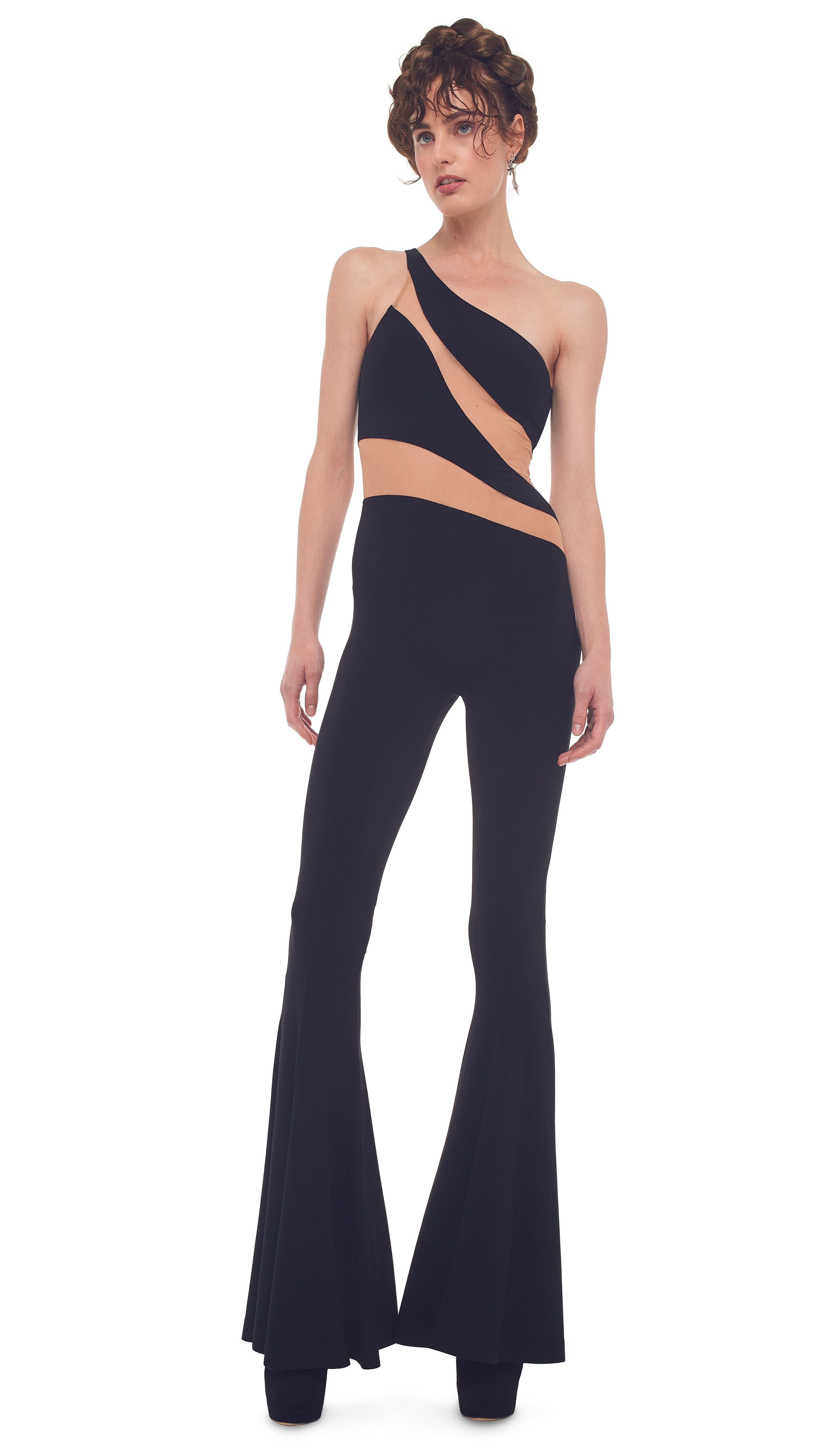SNAKE MESH FISHTAIL JUMPSUIT