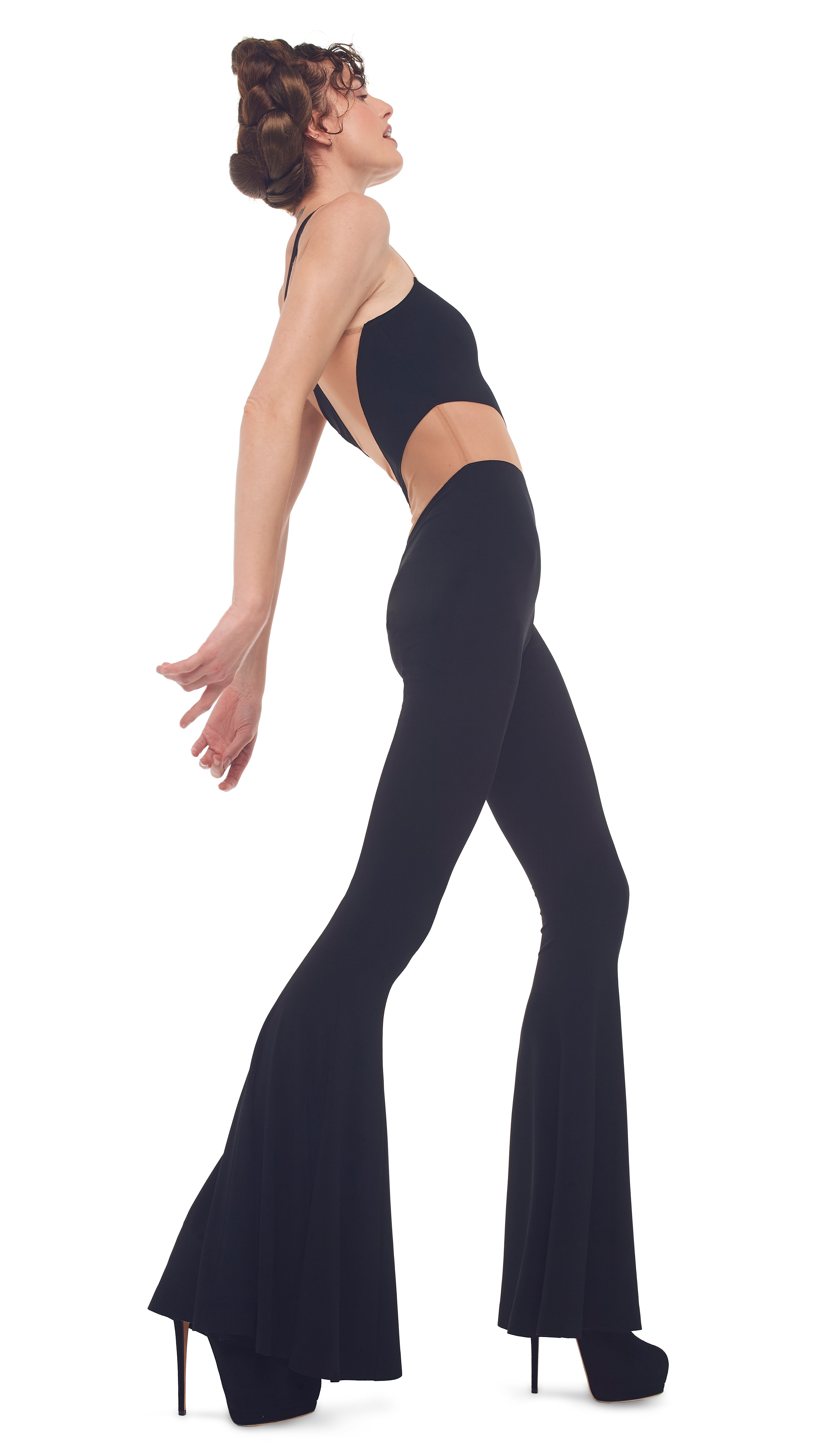 SNAKE MESH FISHTAIL JUMPSUIT