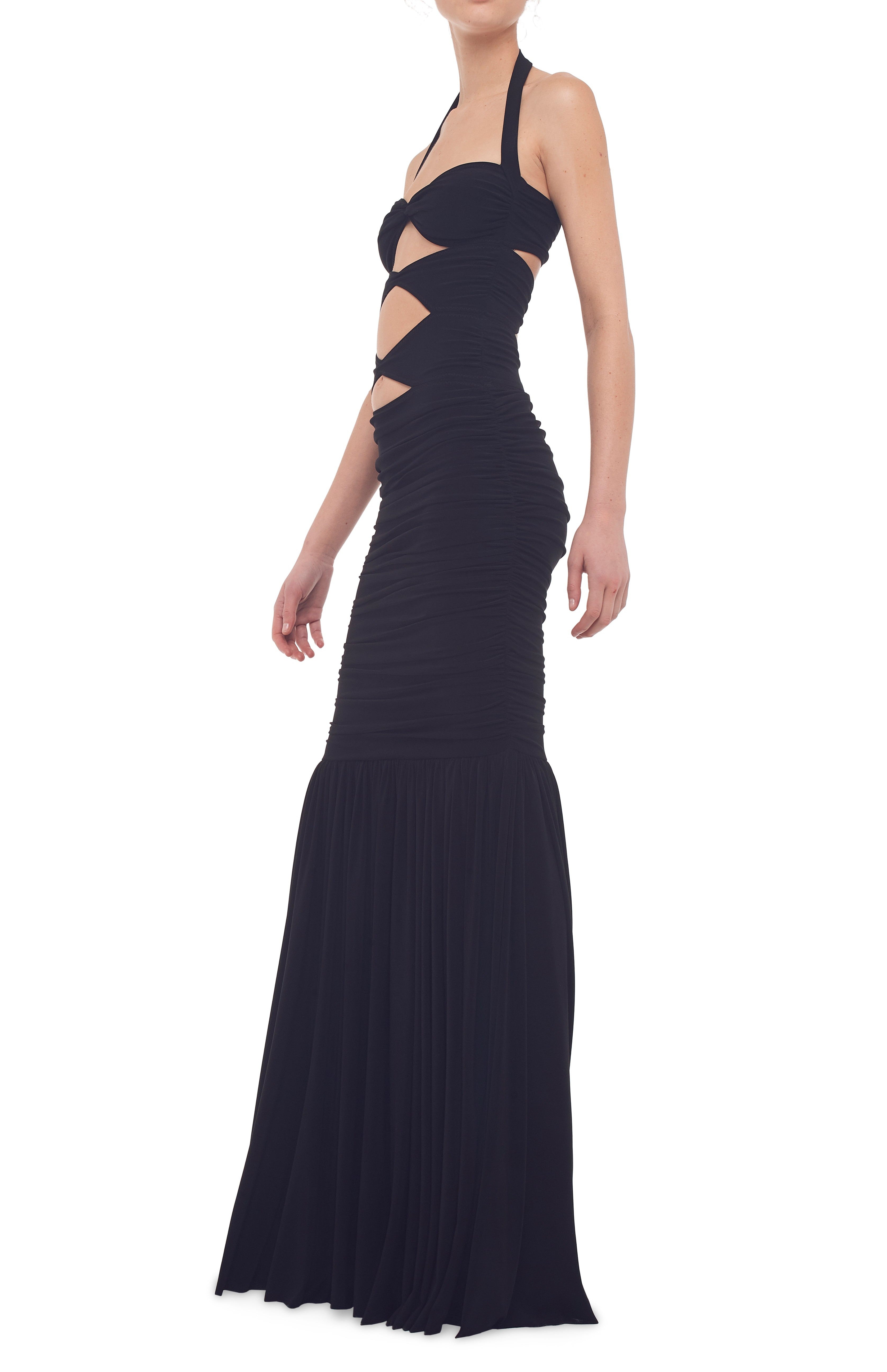 PEEKABOO MIO FISHTAIL GOWN