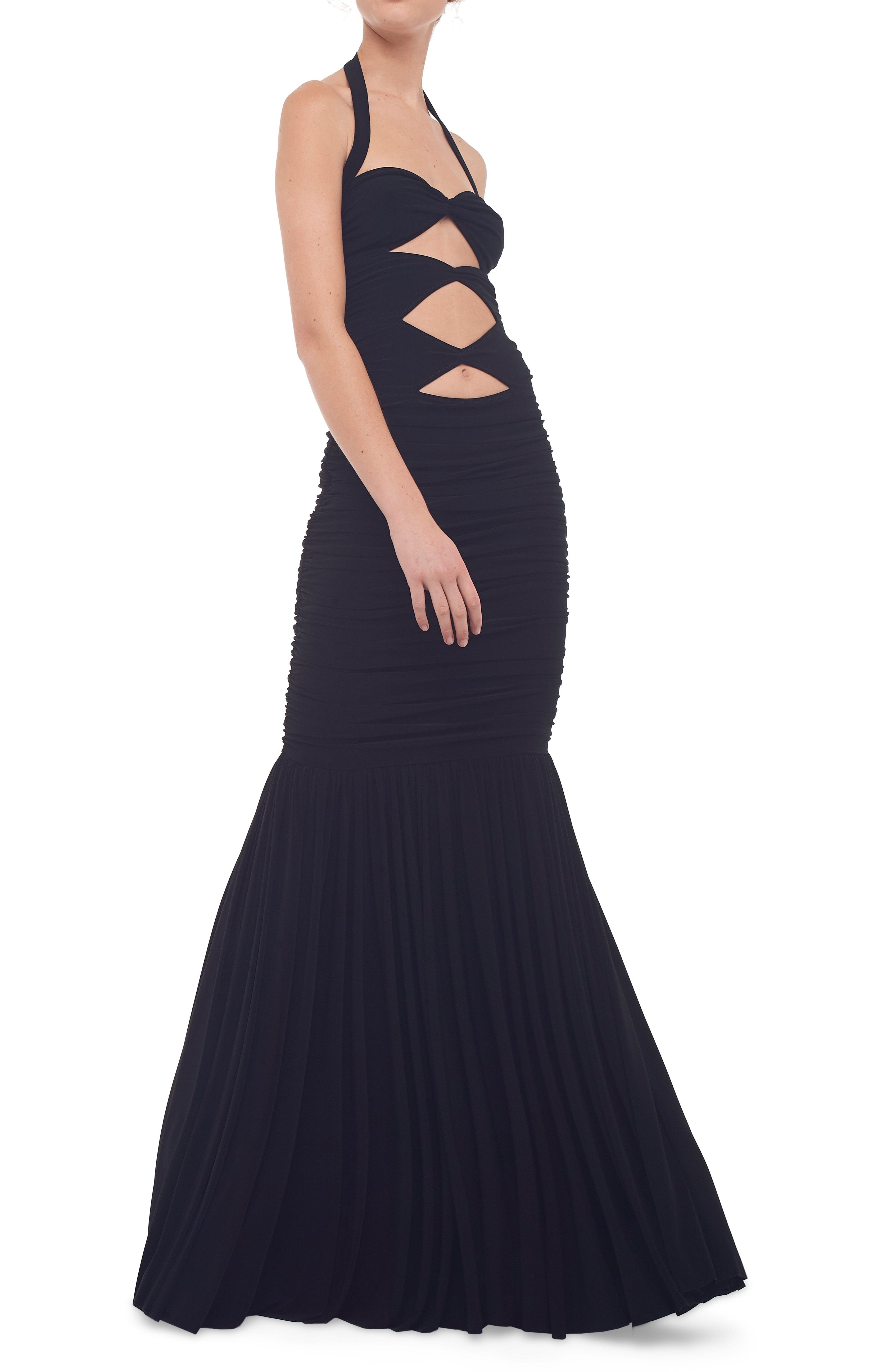 PEEKABOO MIO FISHTAIL GOWN