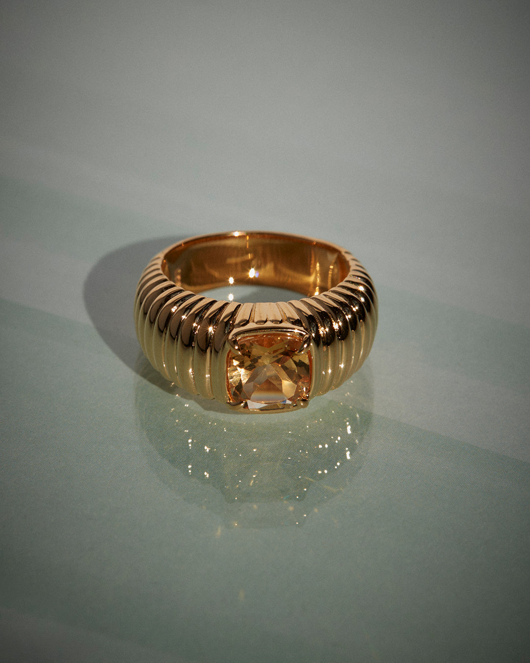 The Elizabeth Cushion Ring- Citrine - Luv Aj Fine