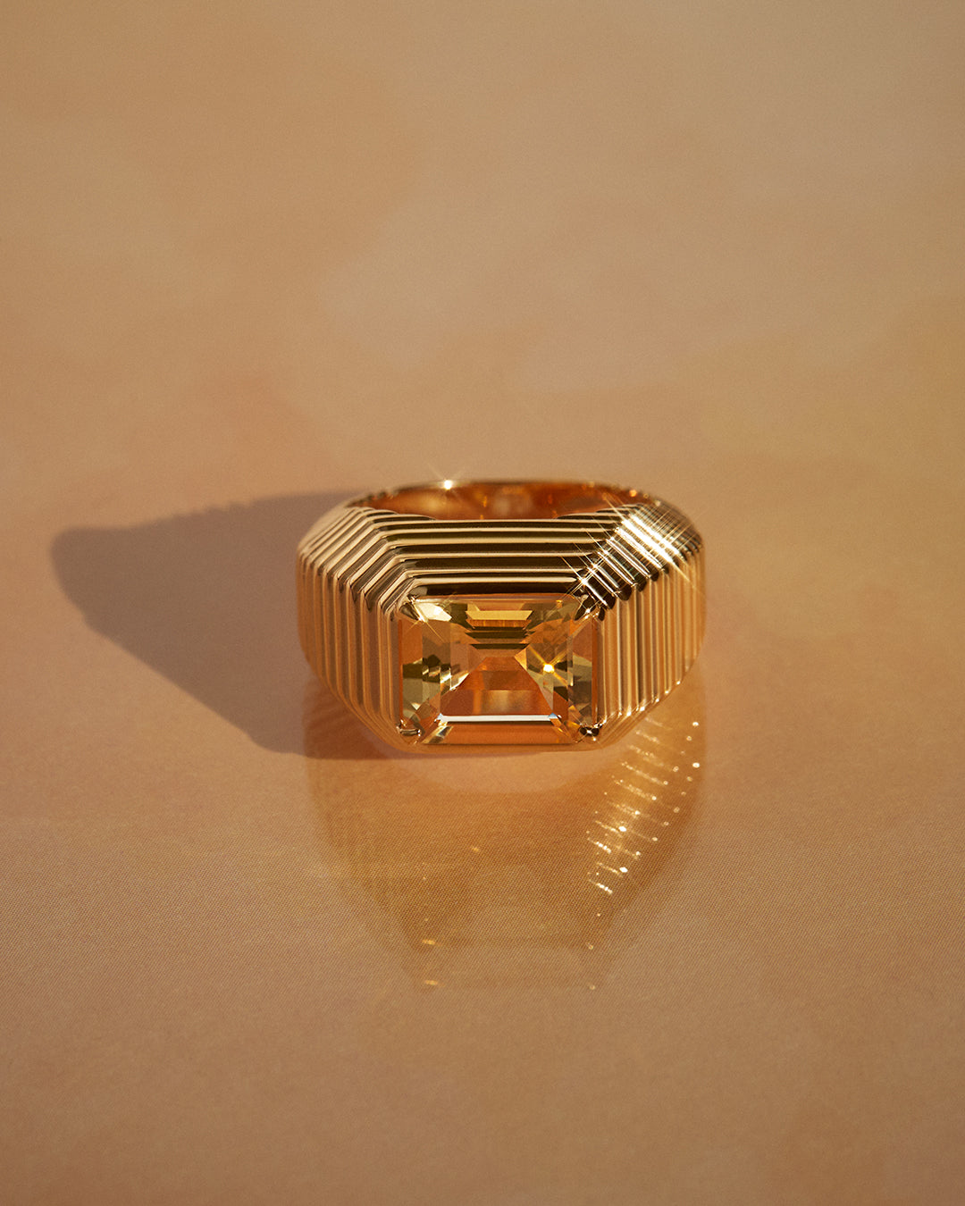 The Caroline Step-Cut Ring- Citrine - Luv Aj Fine