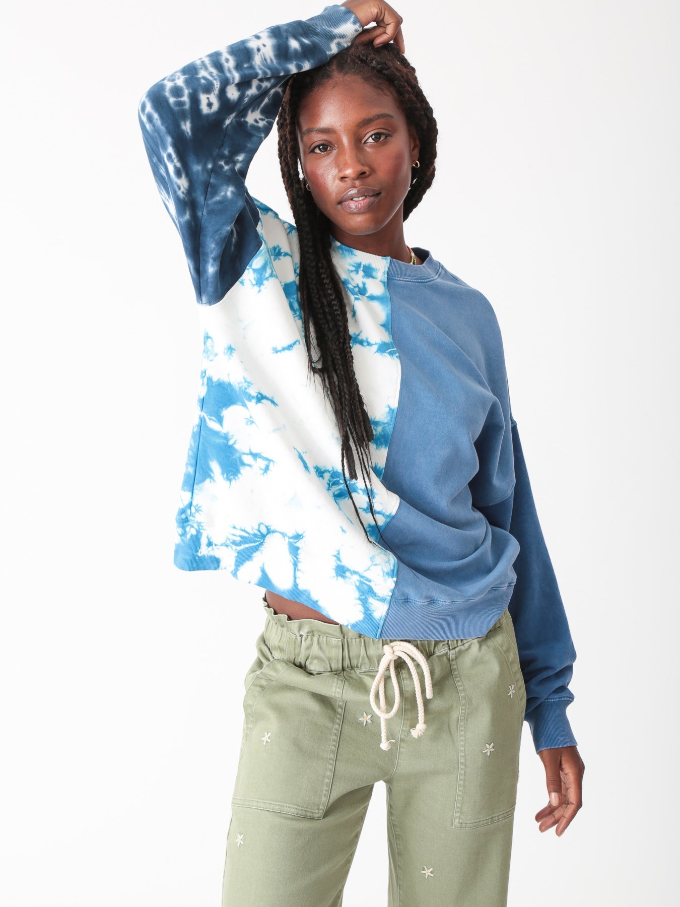 Bhodi Sweatshirt - Indigo Patchwork