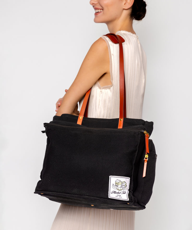 MARKET TOTE - RPET Canvas in Black