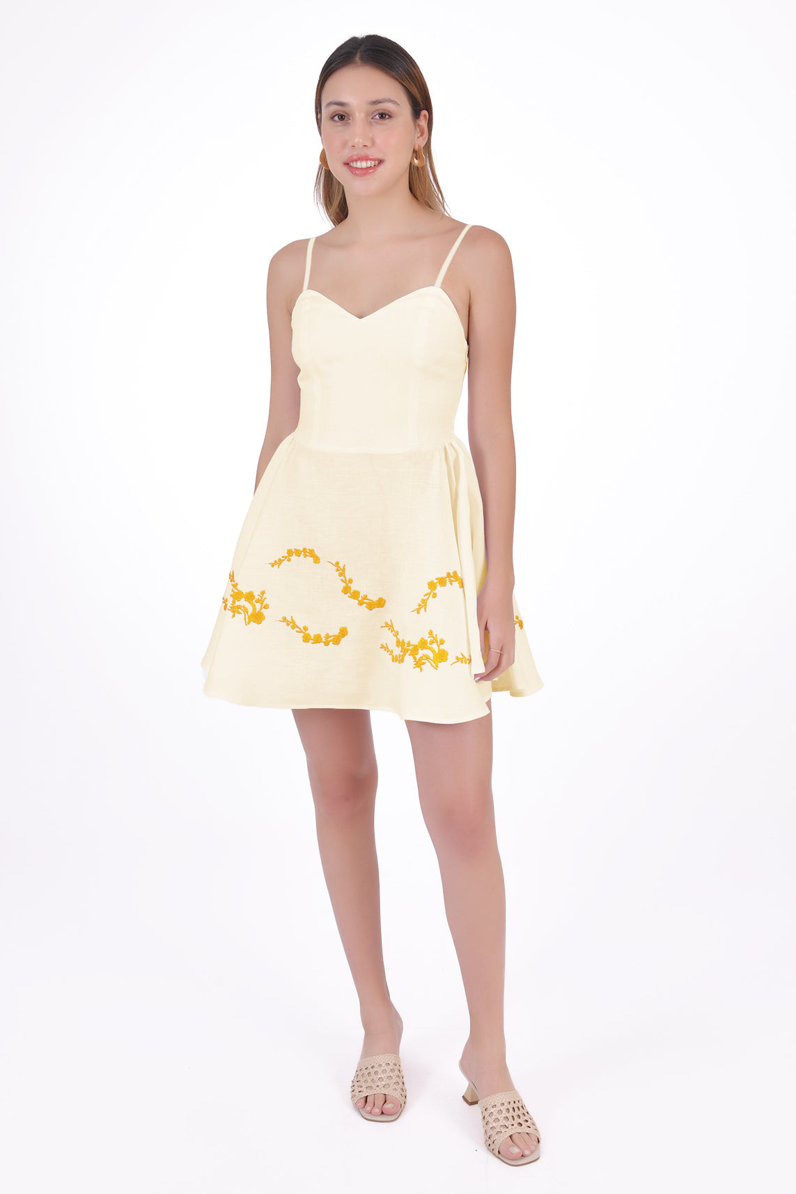 Irmak Marassa | Light Yellow (Blue Embroidery)